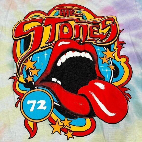 The Rolling Stones Tie Dye Graphic Tee Shirt Women’s Medium - Picture 3 of 3